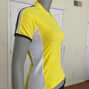 Neon yellow biking jersey size S with pockets Made in USA